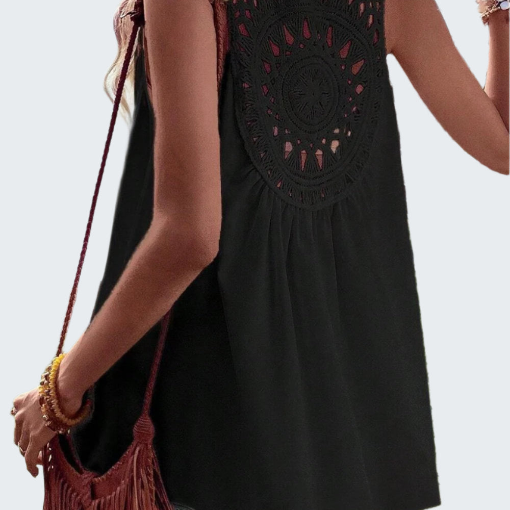 Openwork V-Neck Tank