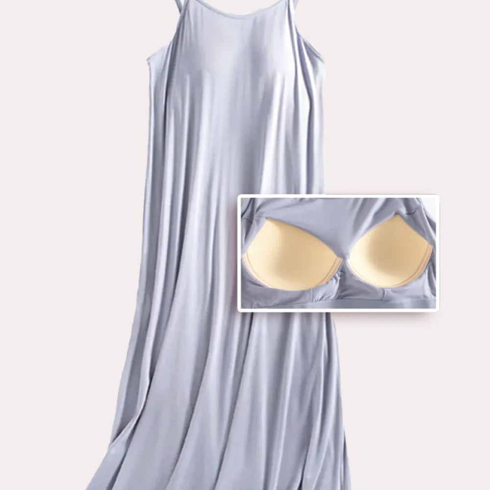 Scoop Neck Midi Cami Dress with Bra
