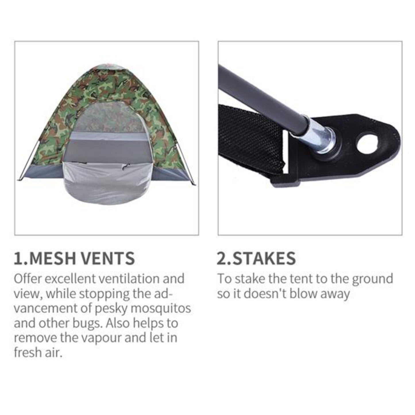 Camping Dome Camouflage Tent for up to Four