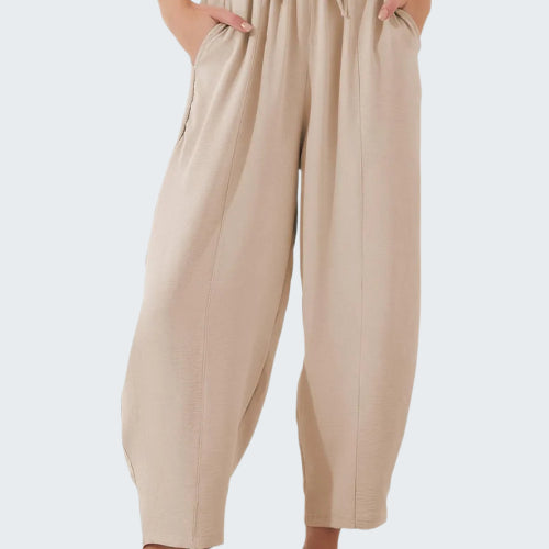 Full Size Drawstring Cropped Jogger Pants Plus Size
