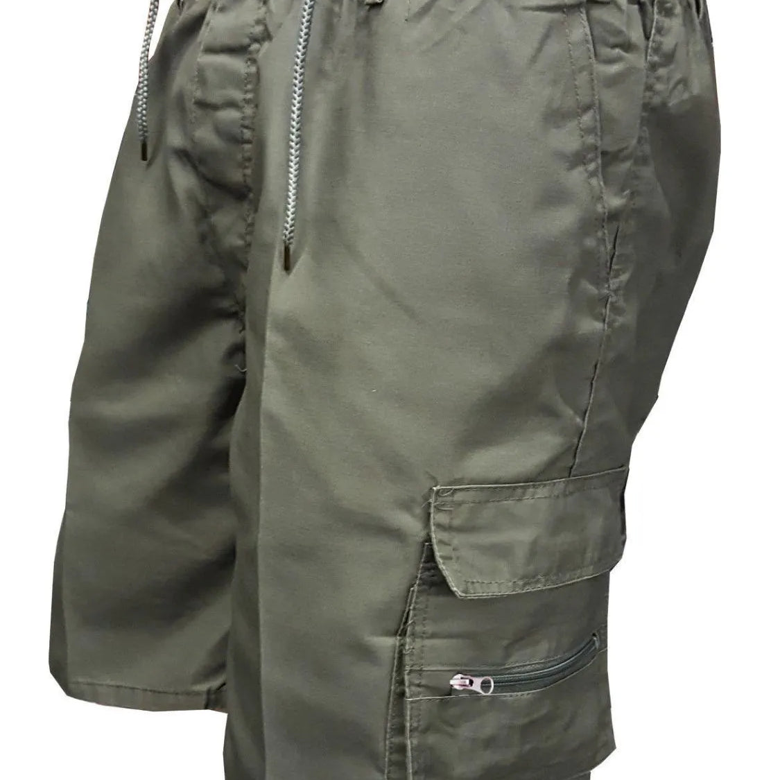 Men's Plus Size Drawstring Shorts with Cargo Pockets