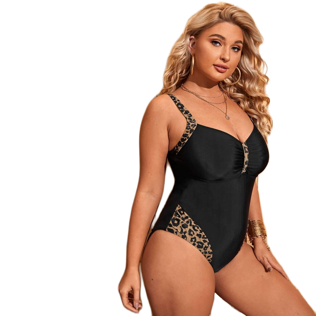 Leopard Ruched One-Piece Swimsuit