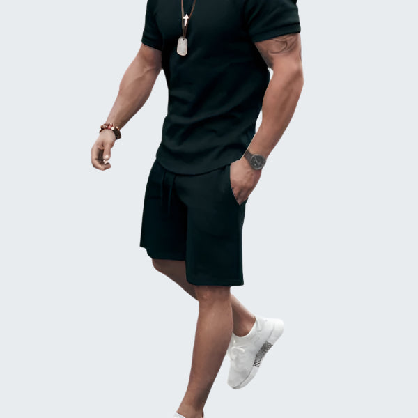 Short Sleeve Shirt and Shorts Two-Piece Set
