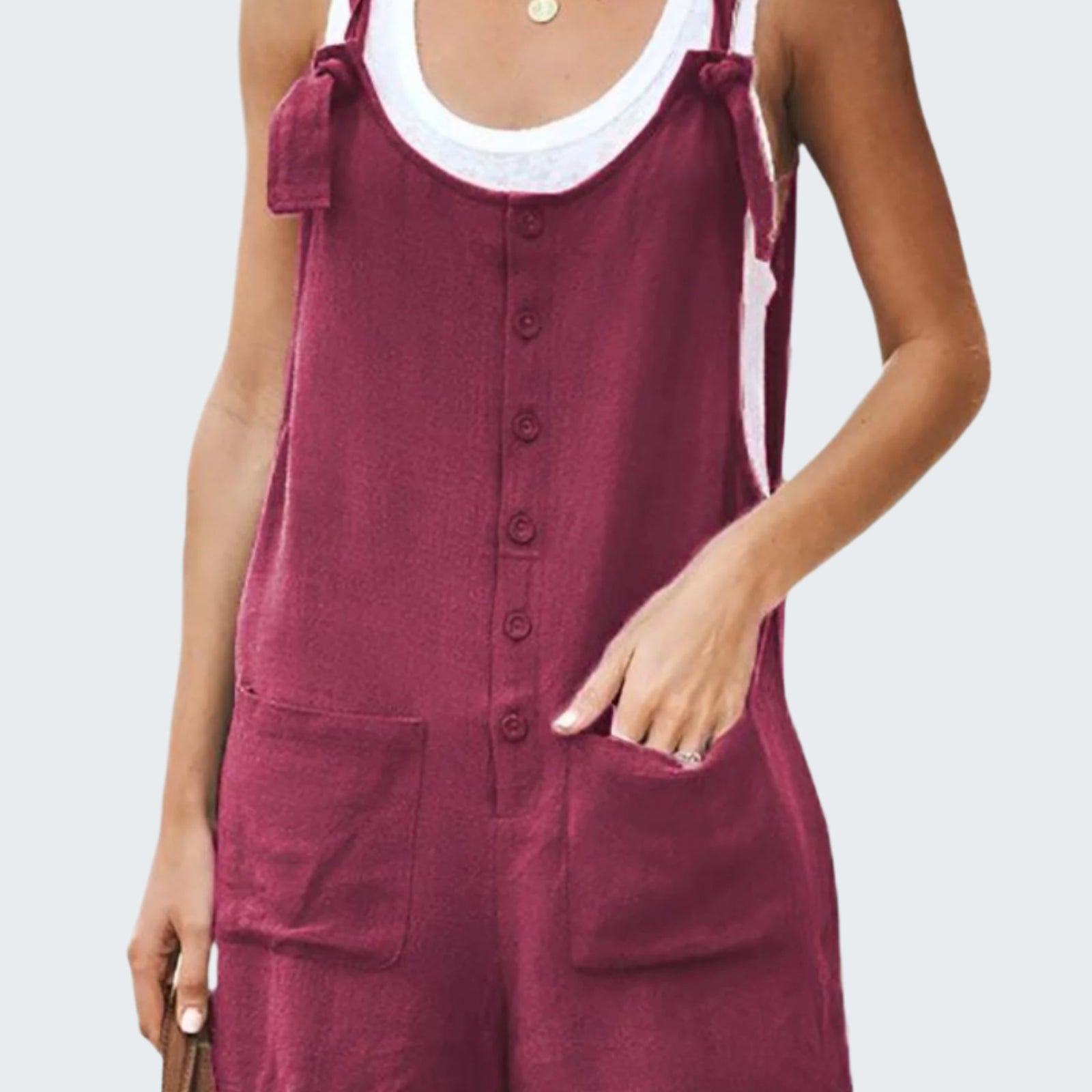 purple jumpsuit