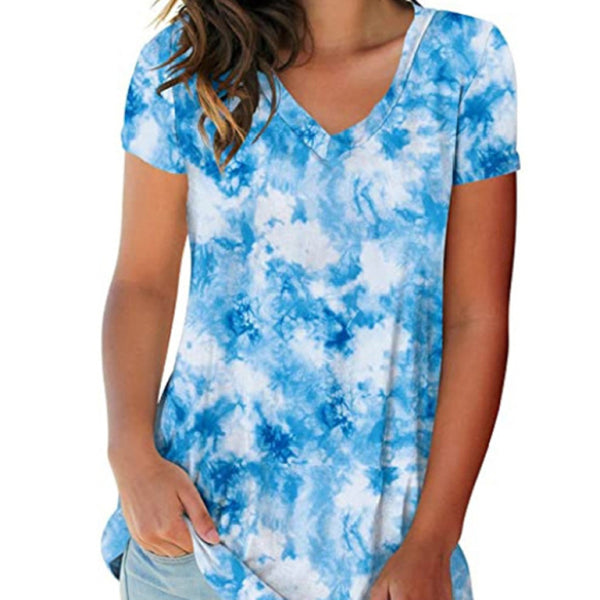 Tie-Dyed V-Neck T-Shirt