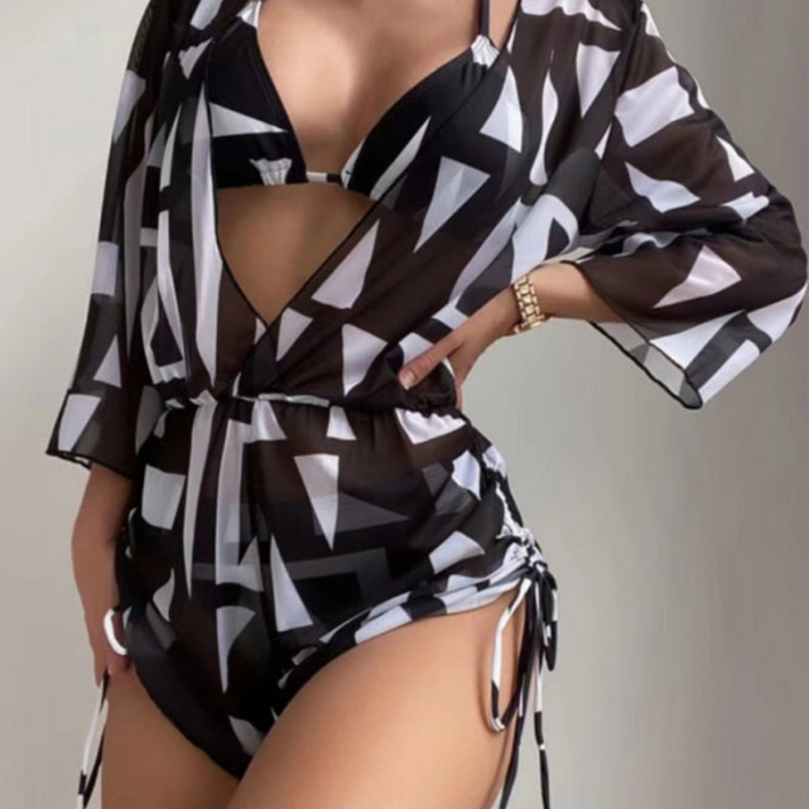 black and white swimsuit