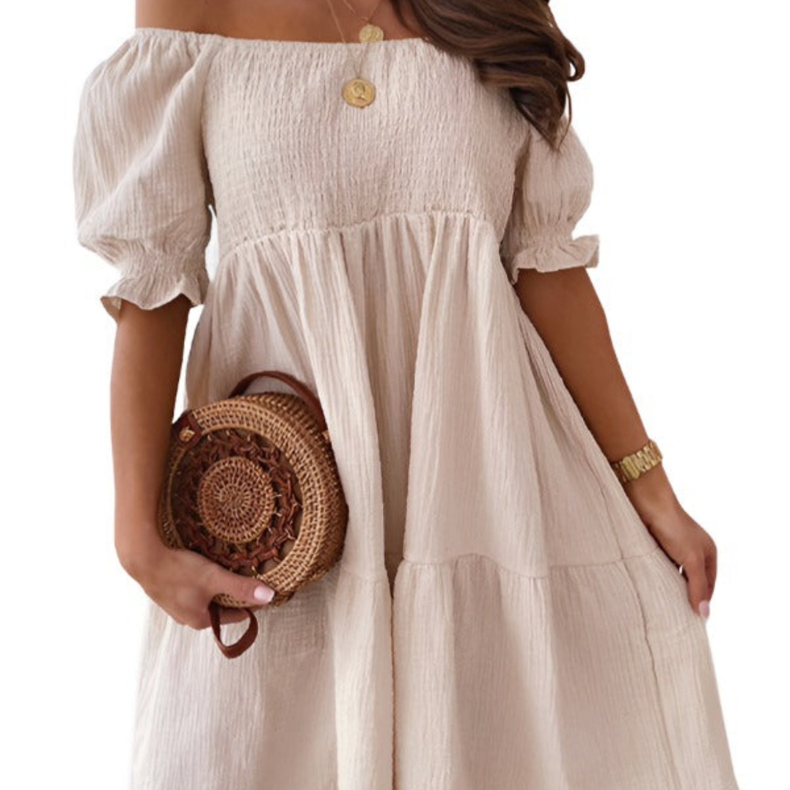 tan dress