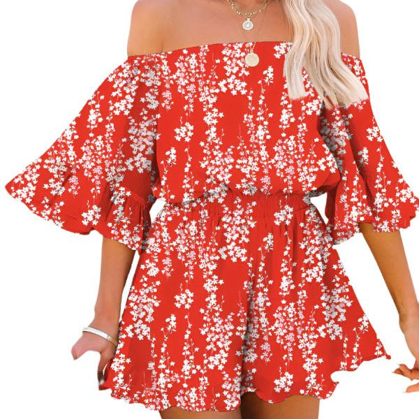 Short-Sleeved Loose Chiffon Jumpsuit