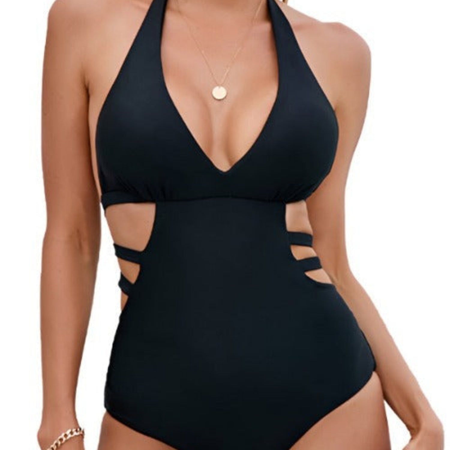 black swimsuit