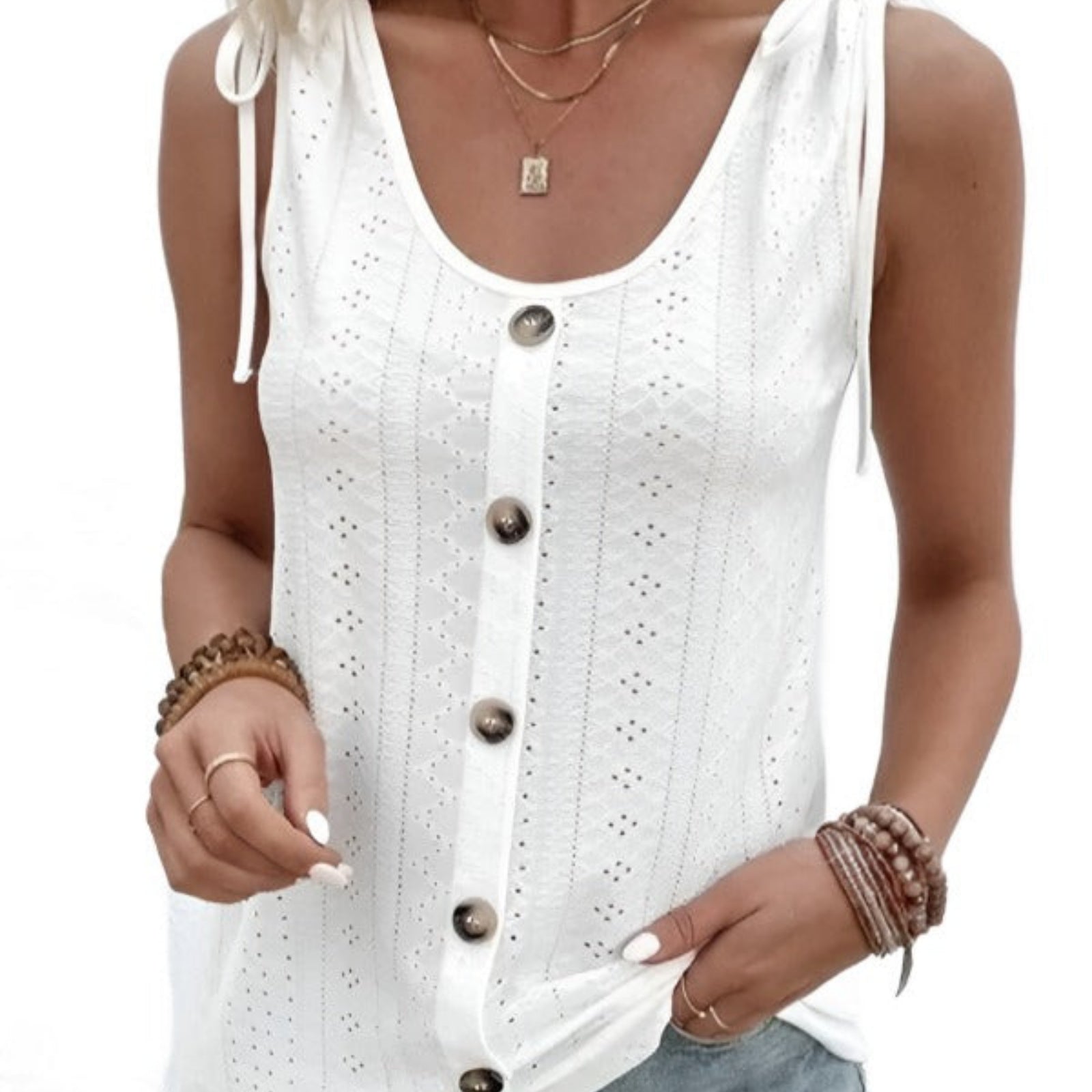 white tank top
