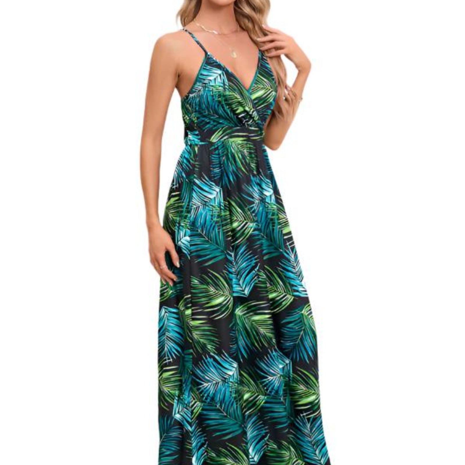 tropical blue dress