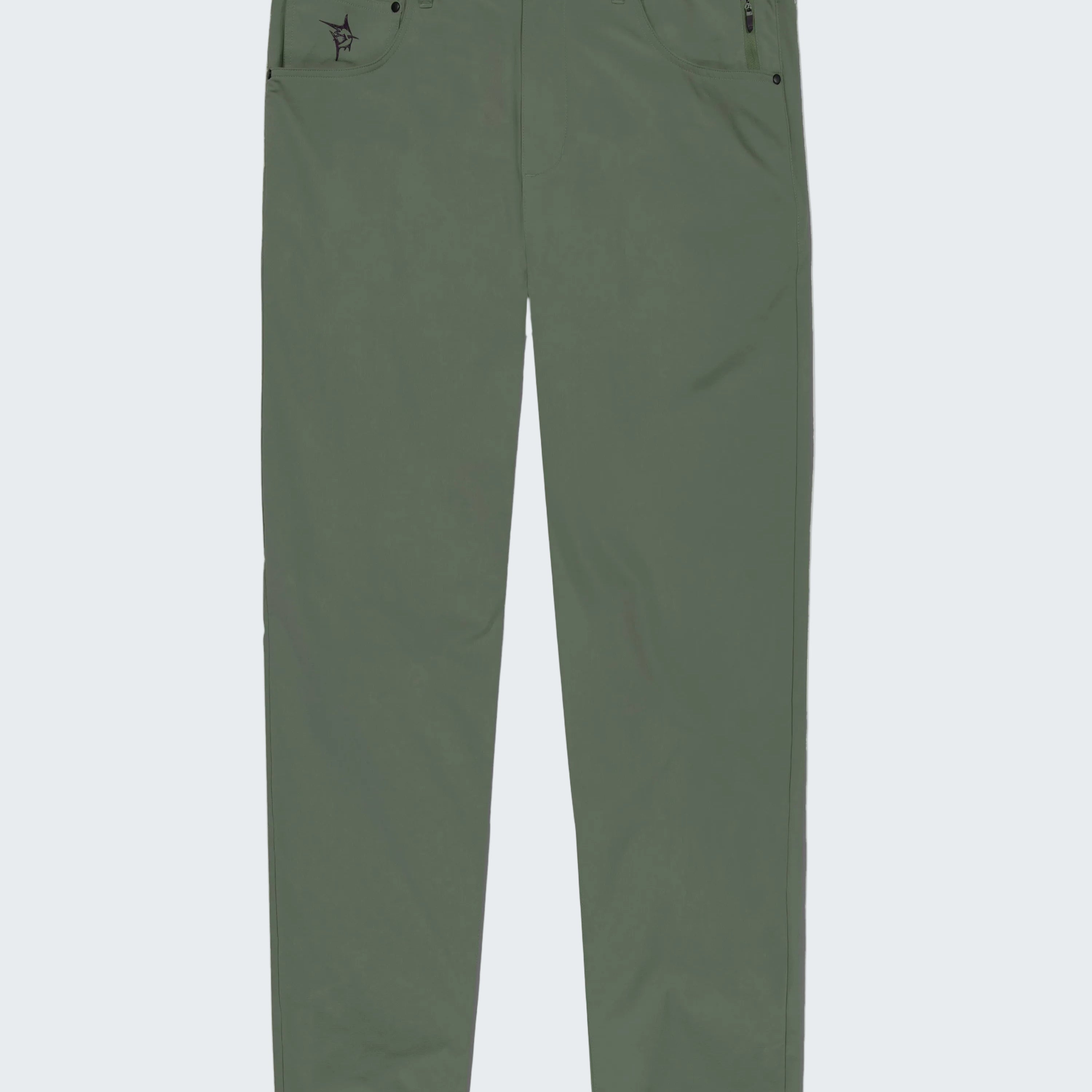 Green pants on a white background