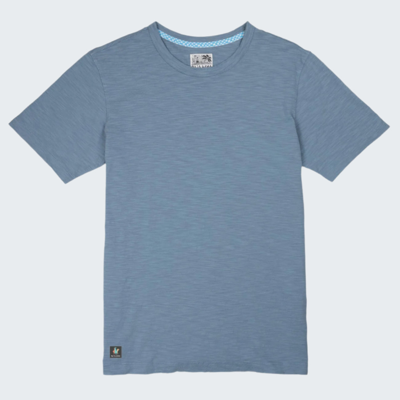 Solid Steel Blue Slub Pima Tee