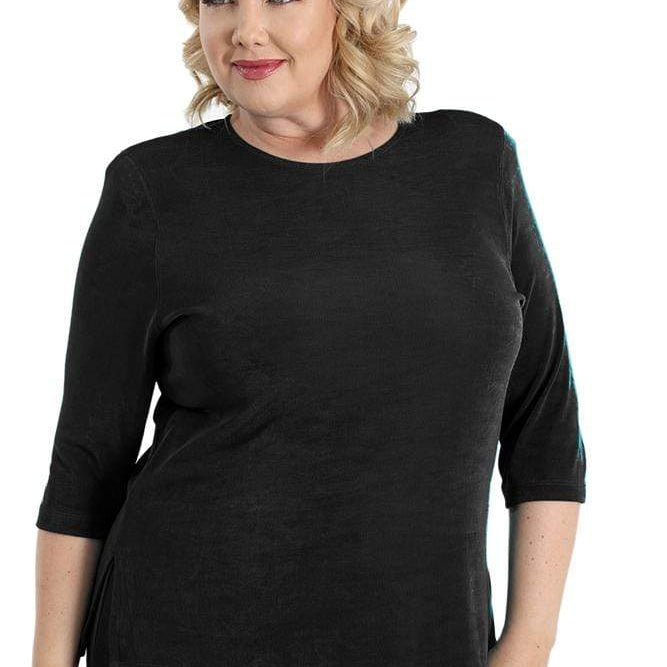 Vikki Vi Classic Black 3/4 Sleeve Top