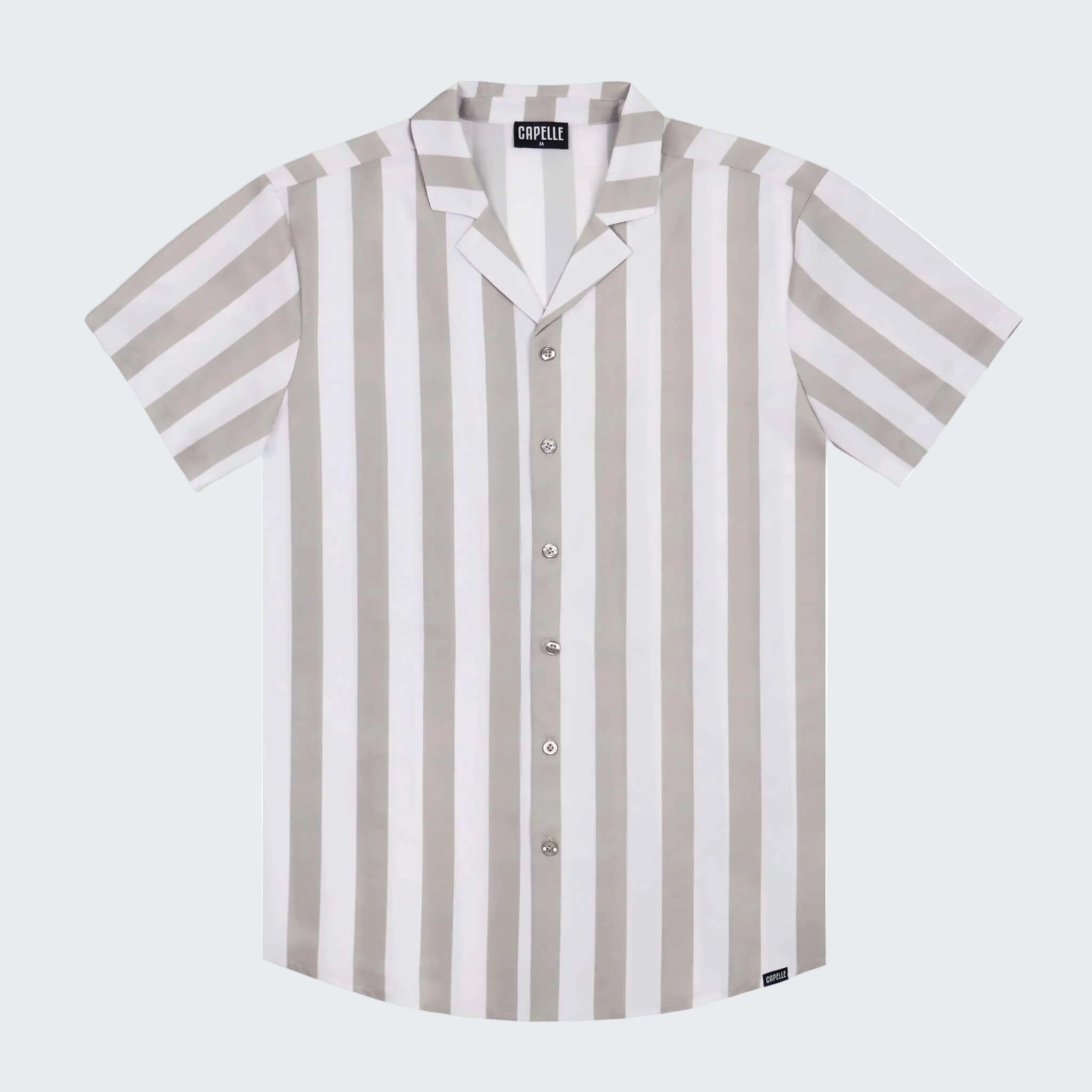 Striped shirt with short sleeves on a white background