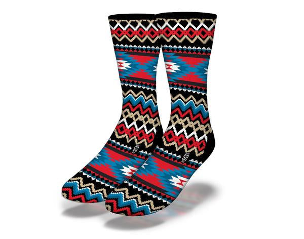 Red Native Pattern Socks