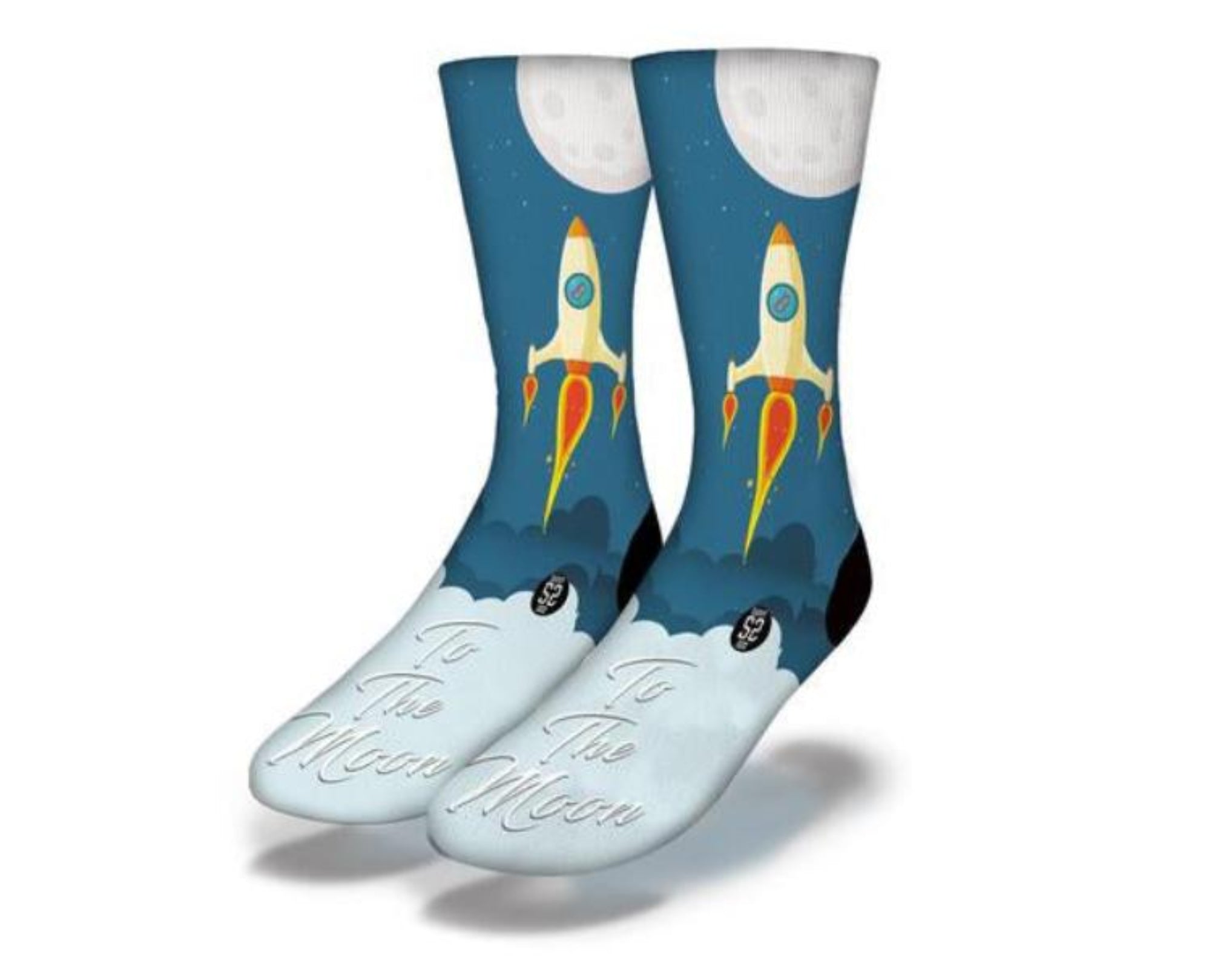 Crypto Rocket to the Moon Socks