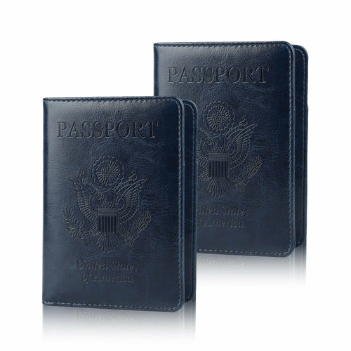 Leather Waterproof Passport Vaccine Card Cover