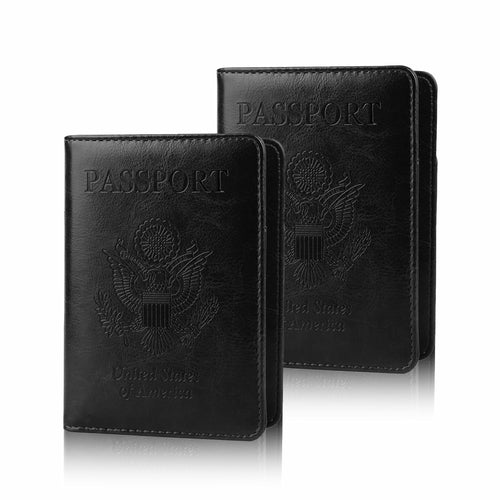 Leather Waterproof Passport Vaccine Card Cover