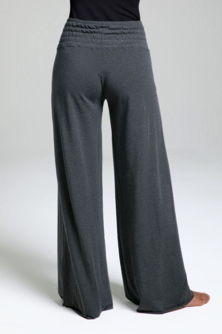 Gray wide-leg pants on a white background