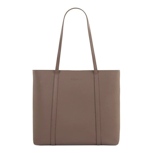 Brown tote bag on a white background