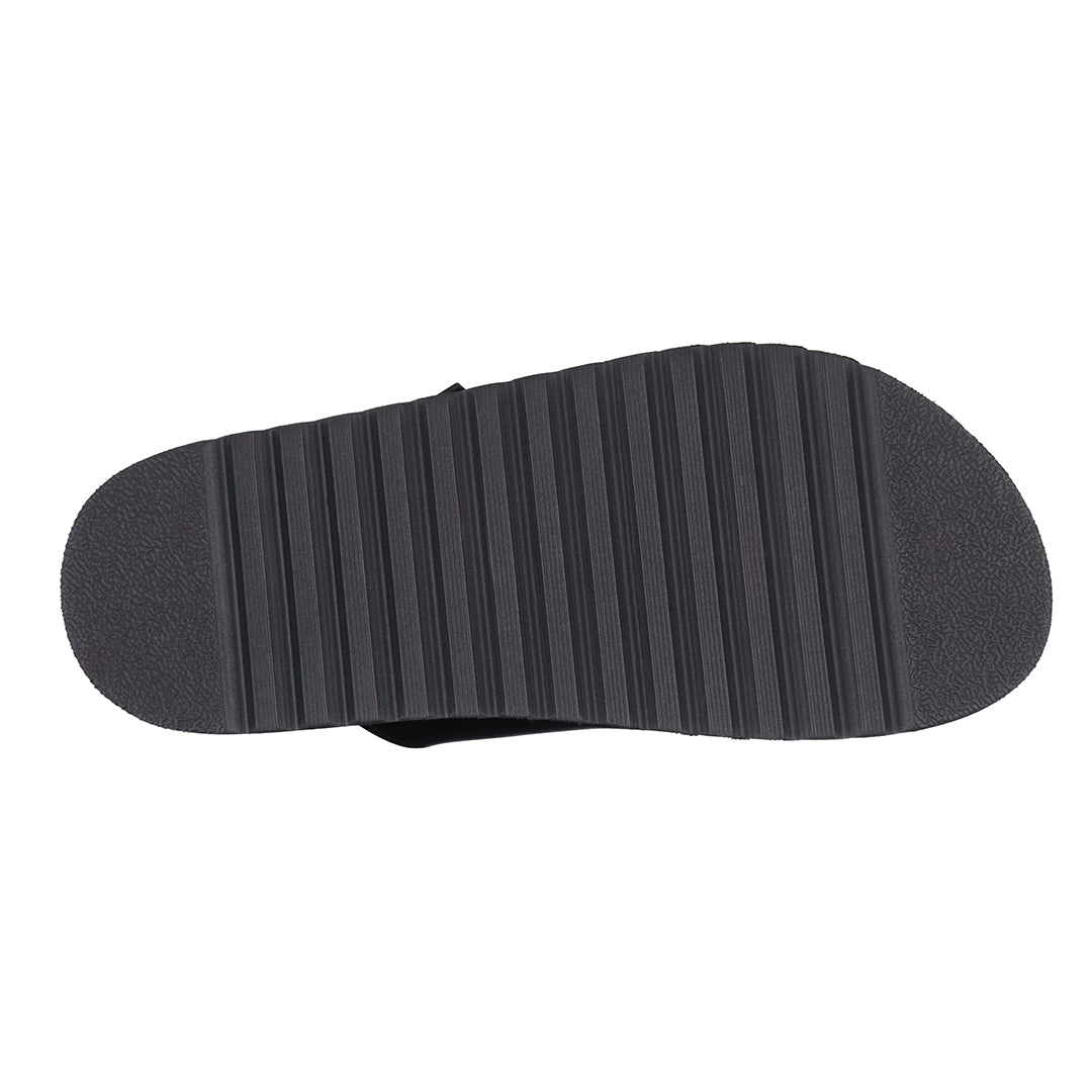 GC Shoes Women's Juno Black Slide Footbed Sandals