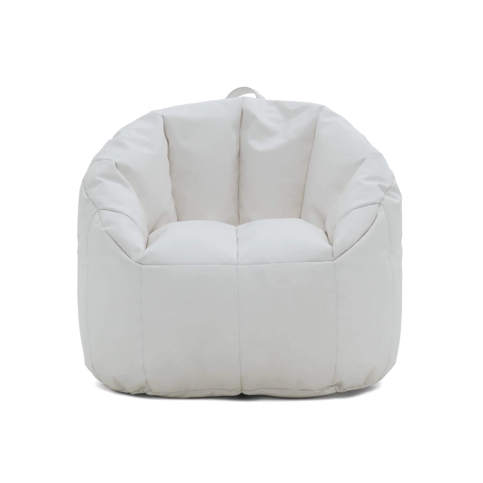White bean bag chair on a white background
