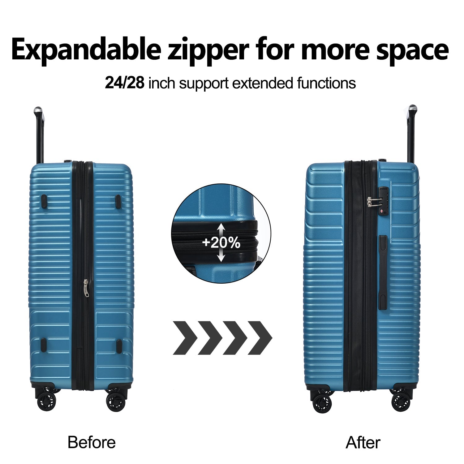 Three Piece Double Spinner with TSA Lock 