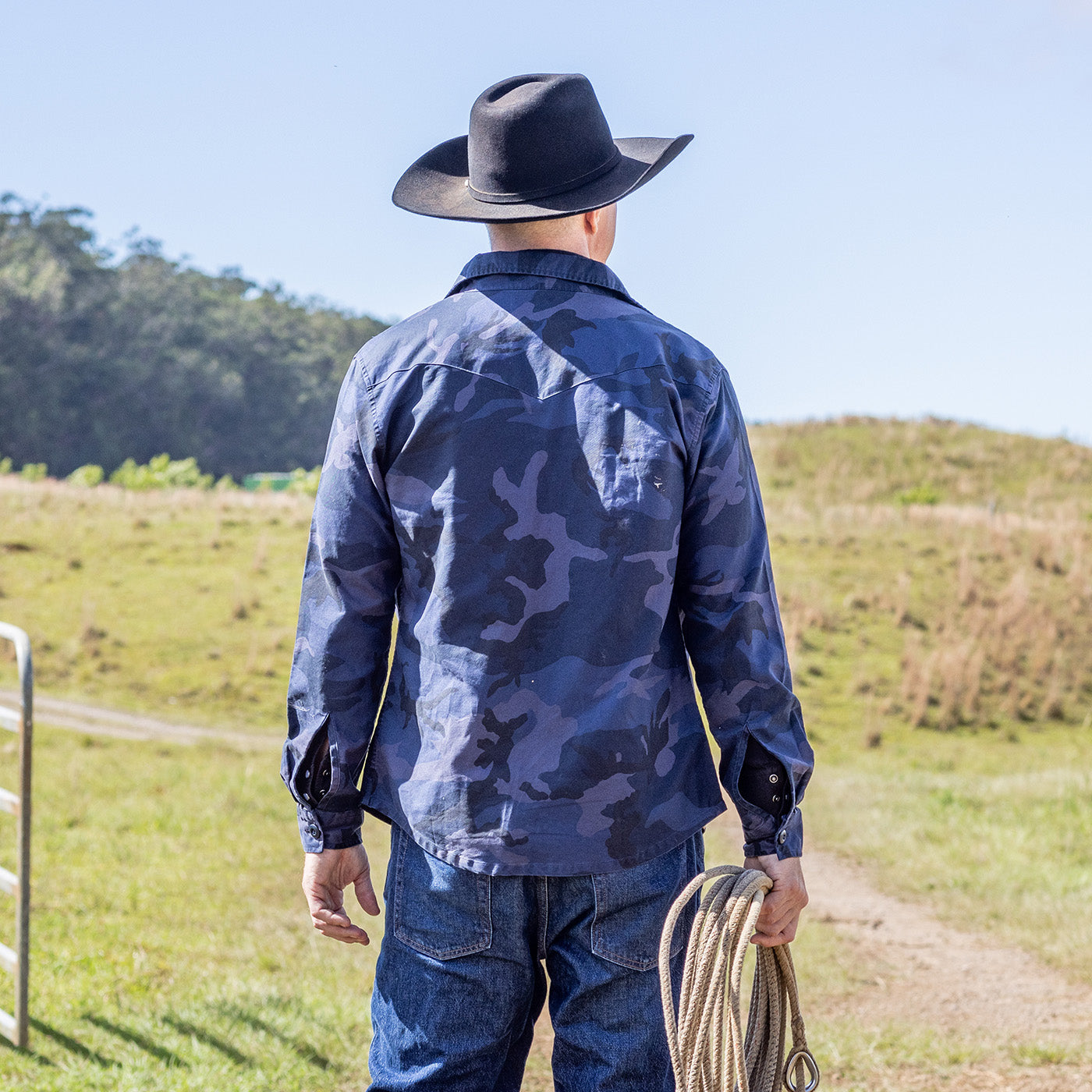 Western Aloha Waimea Overshirt Blue Camo