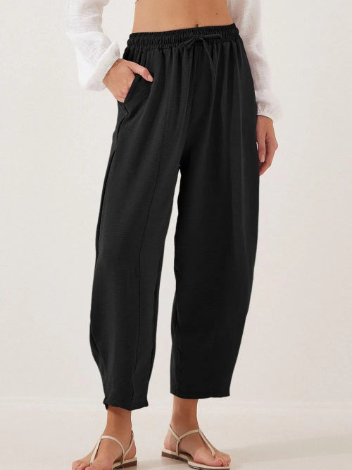 Full Size Drawstring Cropped Jogger Pants Plus Size
