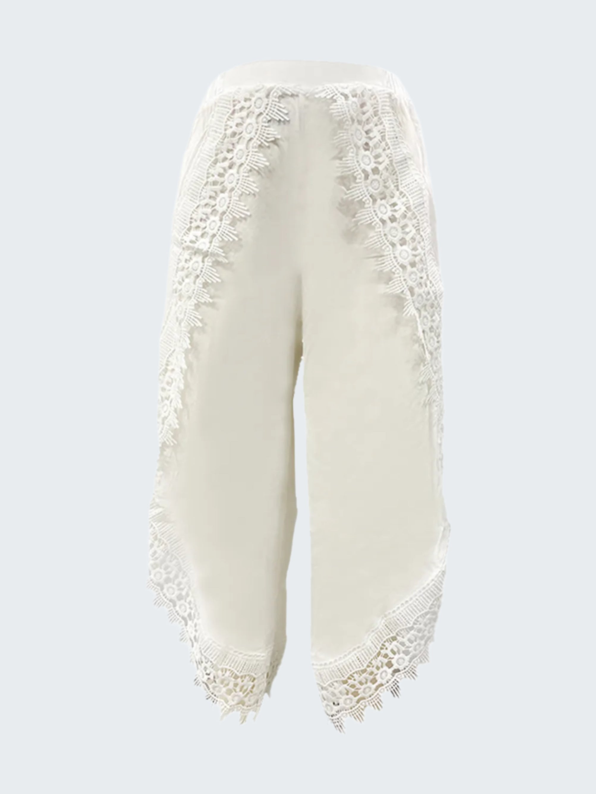 Full Size Lace Detail Wide Leg Pants