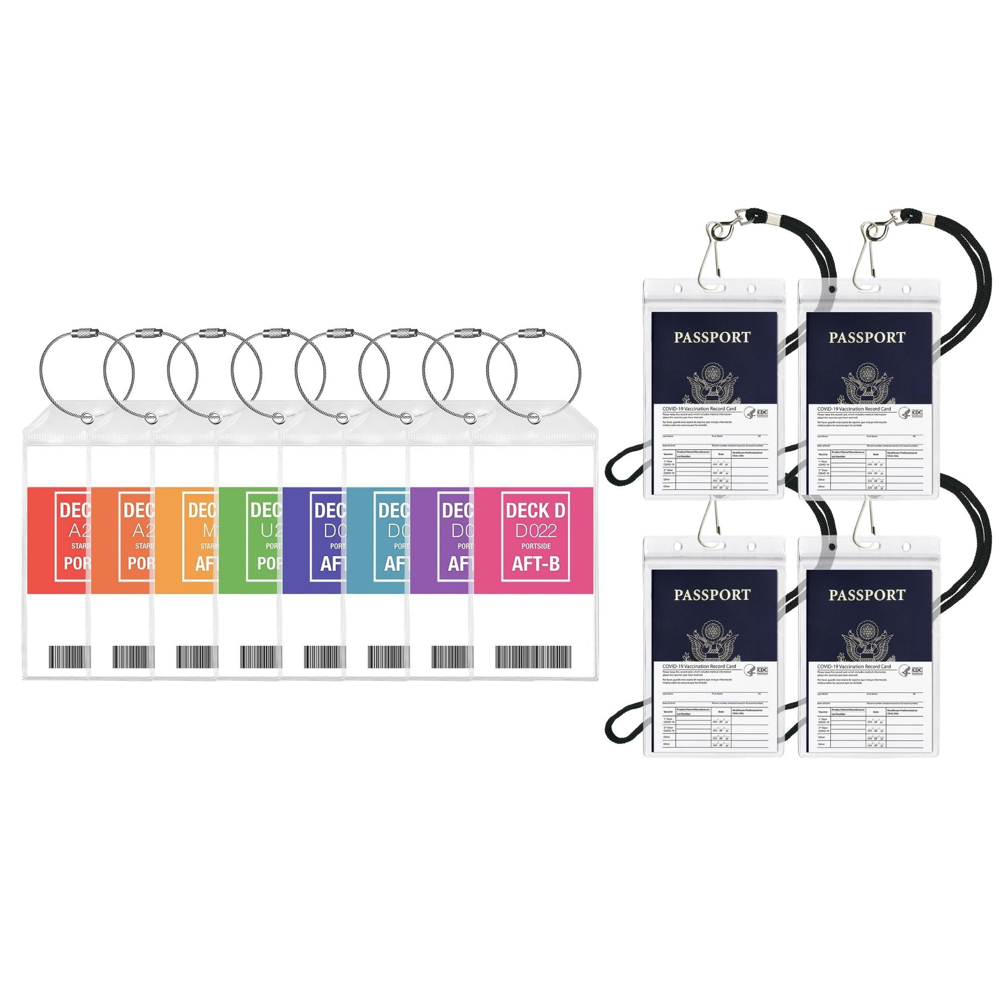 Cruise Luggage Tag Holder Zip Seal & Steel Loops