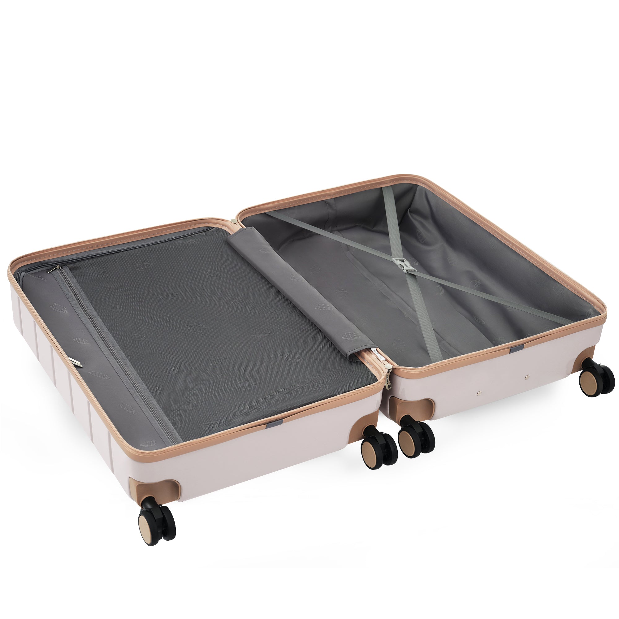  Premium ABS Three Piece TSA Lock Suitcase Ensemble