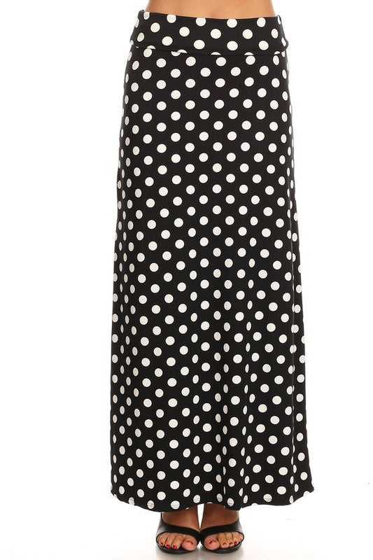 Polka Dot Maxi Length Skirt