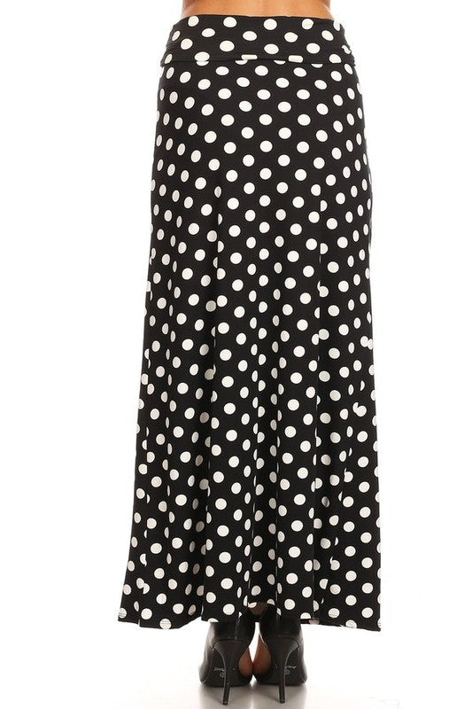 Polka Dot Maxi Length Skirt