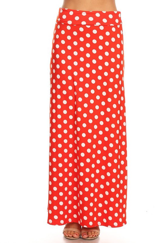 Polka Dot Maxi Length Skirt