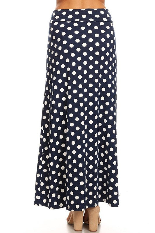 Polka Dot Maxi Length Skirt