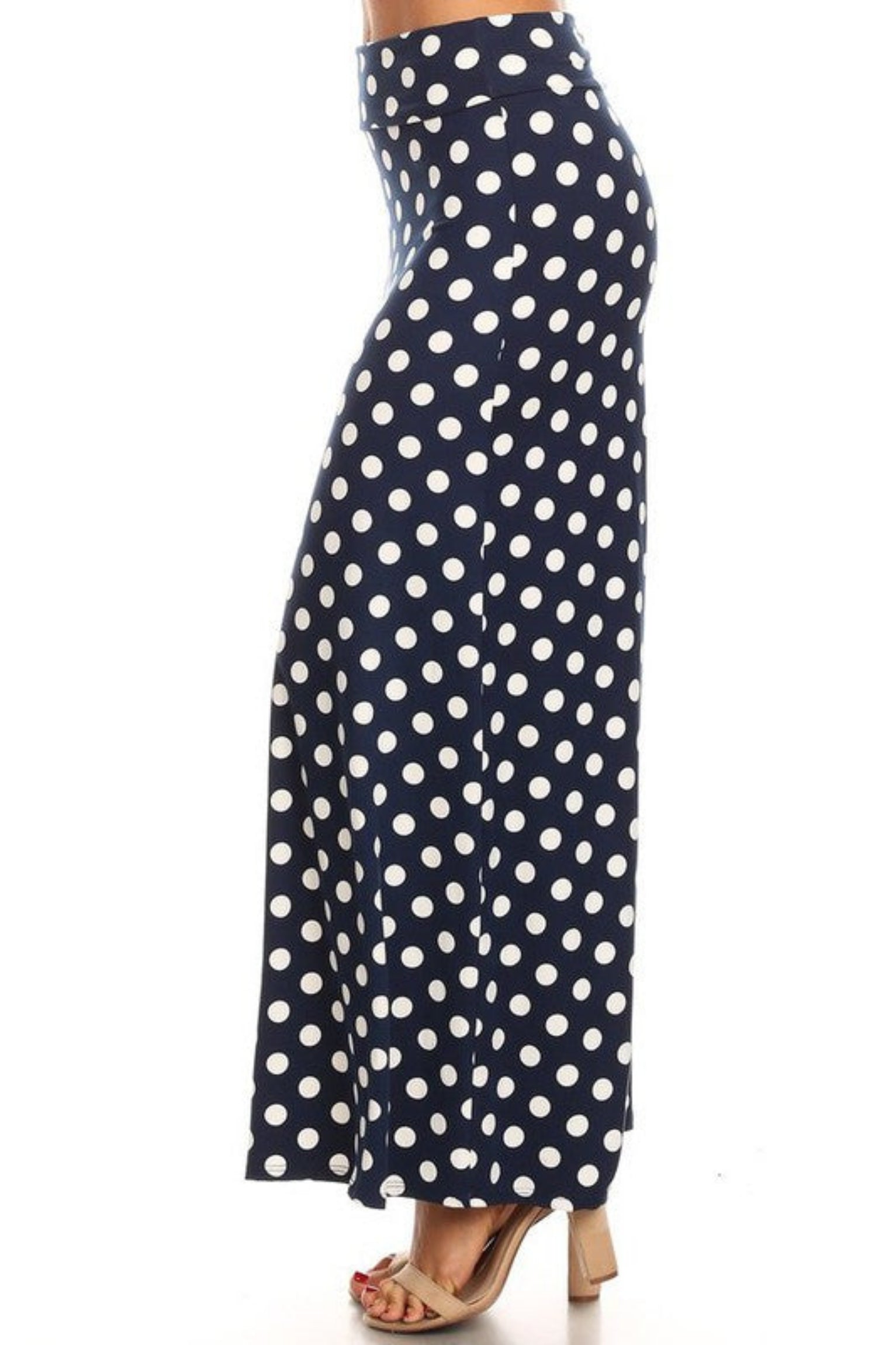 Polka Dot Maxi Length Skirt