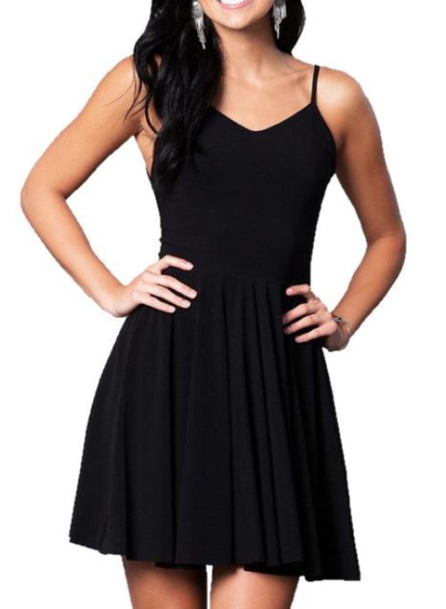 V-Neck Dress with Strappy Back