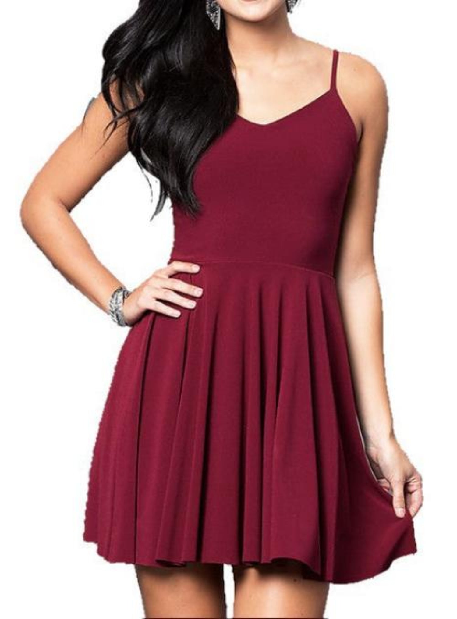 V-Neck Dress with Strappy Back