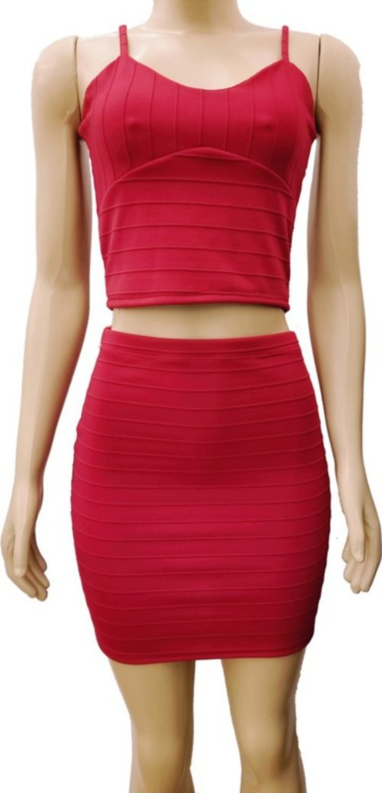 Bandage Crop Top and Skirt Set