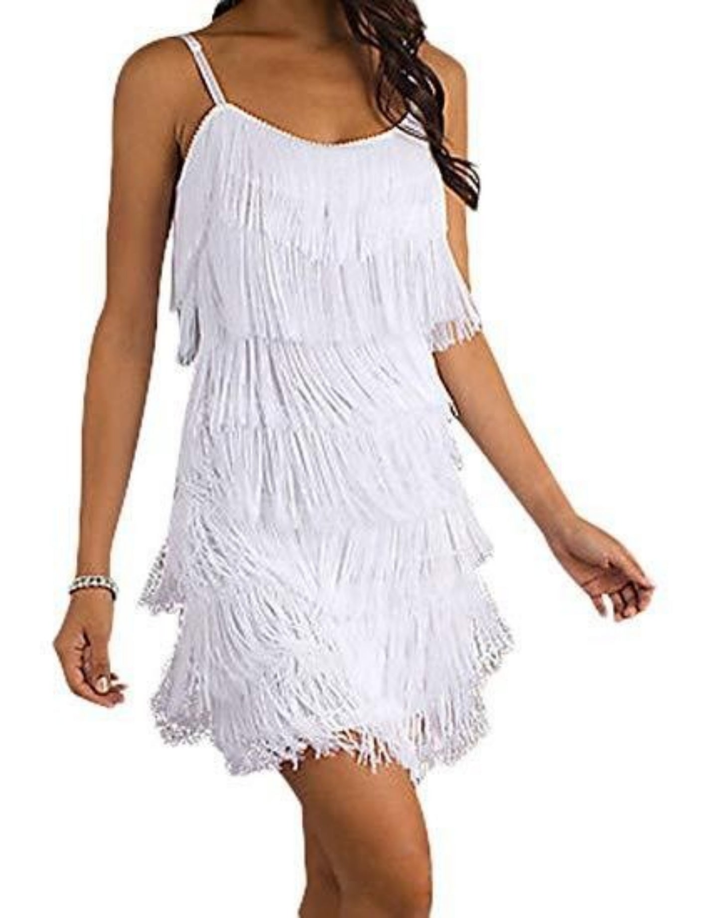 Short All Over Fringe Flapper Dress