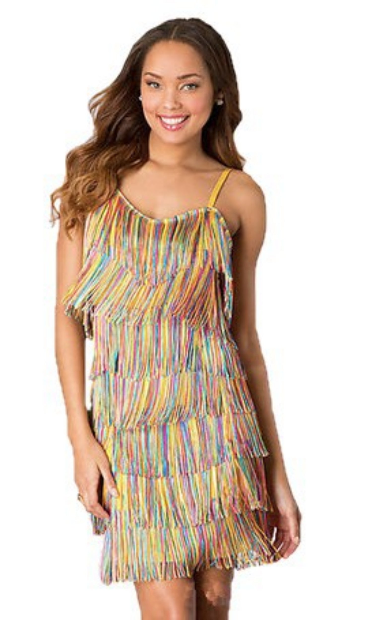 Short All Over Fringe Flapper Dress