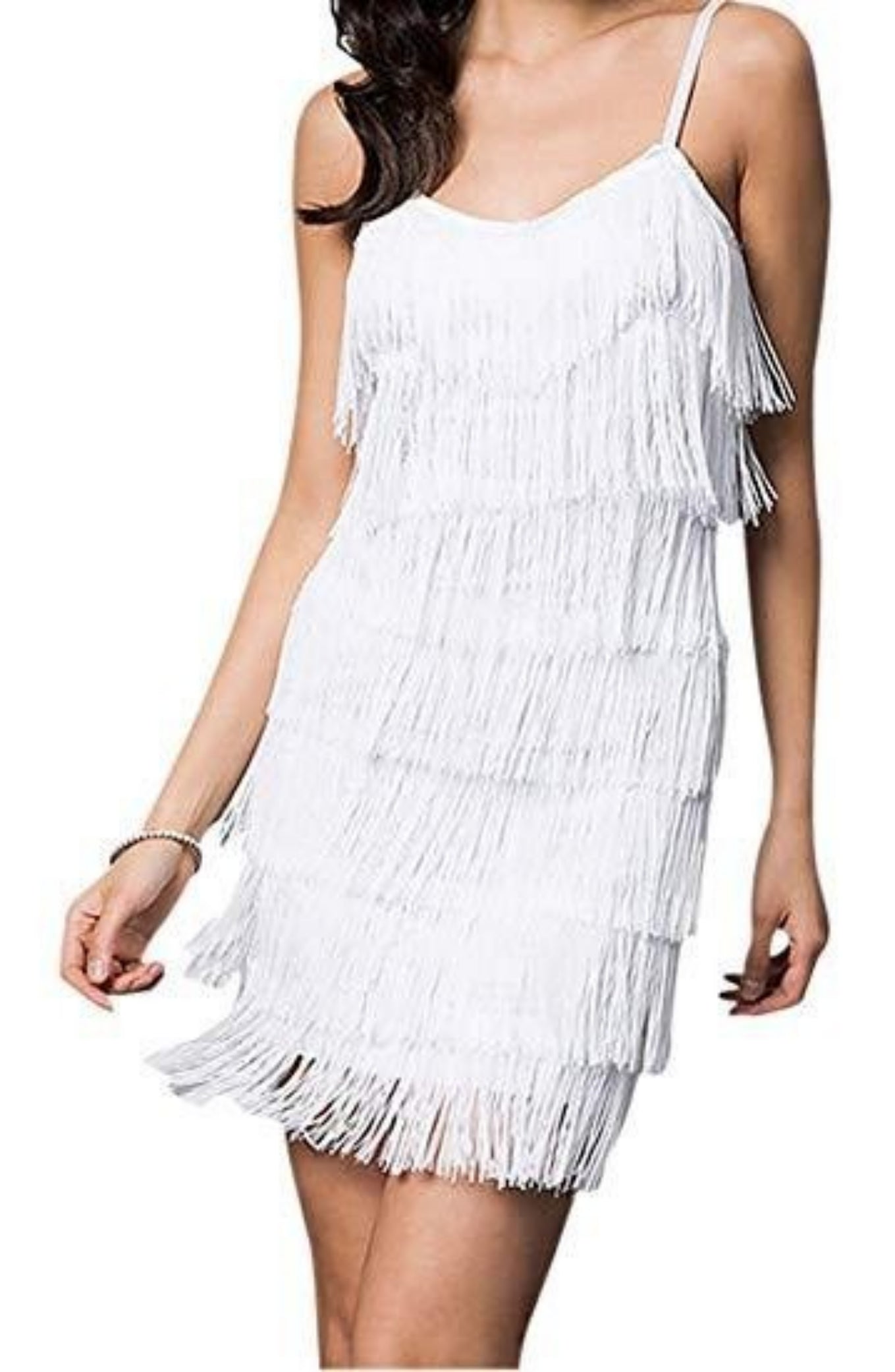 Short All Over Fringe Flapper Dress