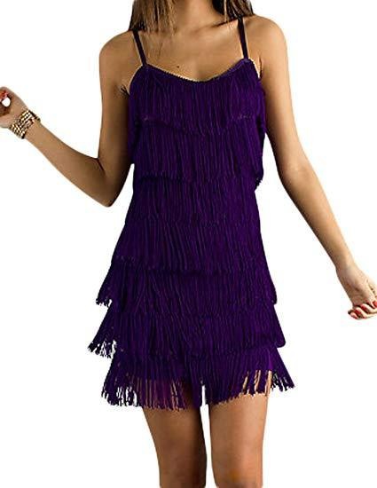 Short All Over Fringe Flapper Dress