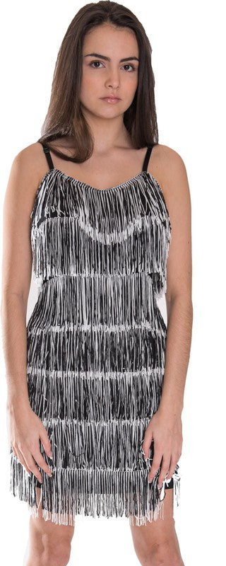 Short All Over Fringe Flapper Dress