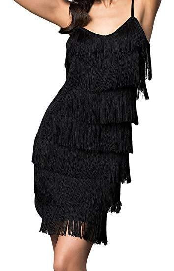 Short All Over Fringe Flapper Dress