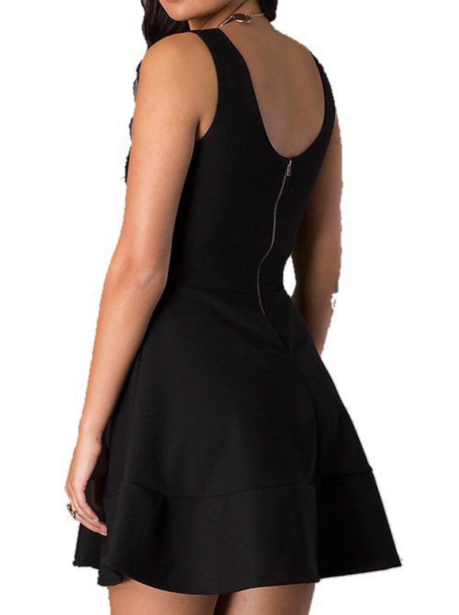 Sleeveless Dress with Zipper Back