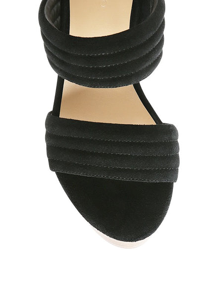 RAG&CO MILLE FEUX SUEDE SLIP-ON BLOCK HEELED SANDAL - Sun of the Beach Boutique