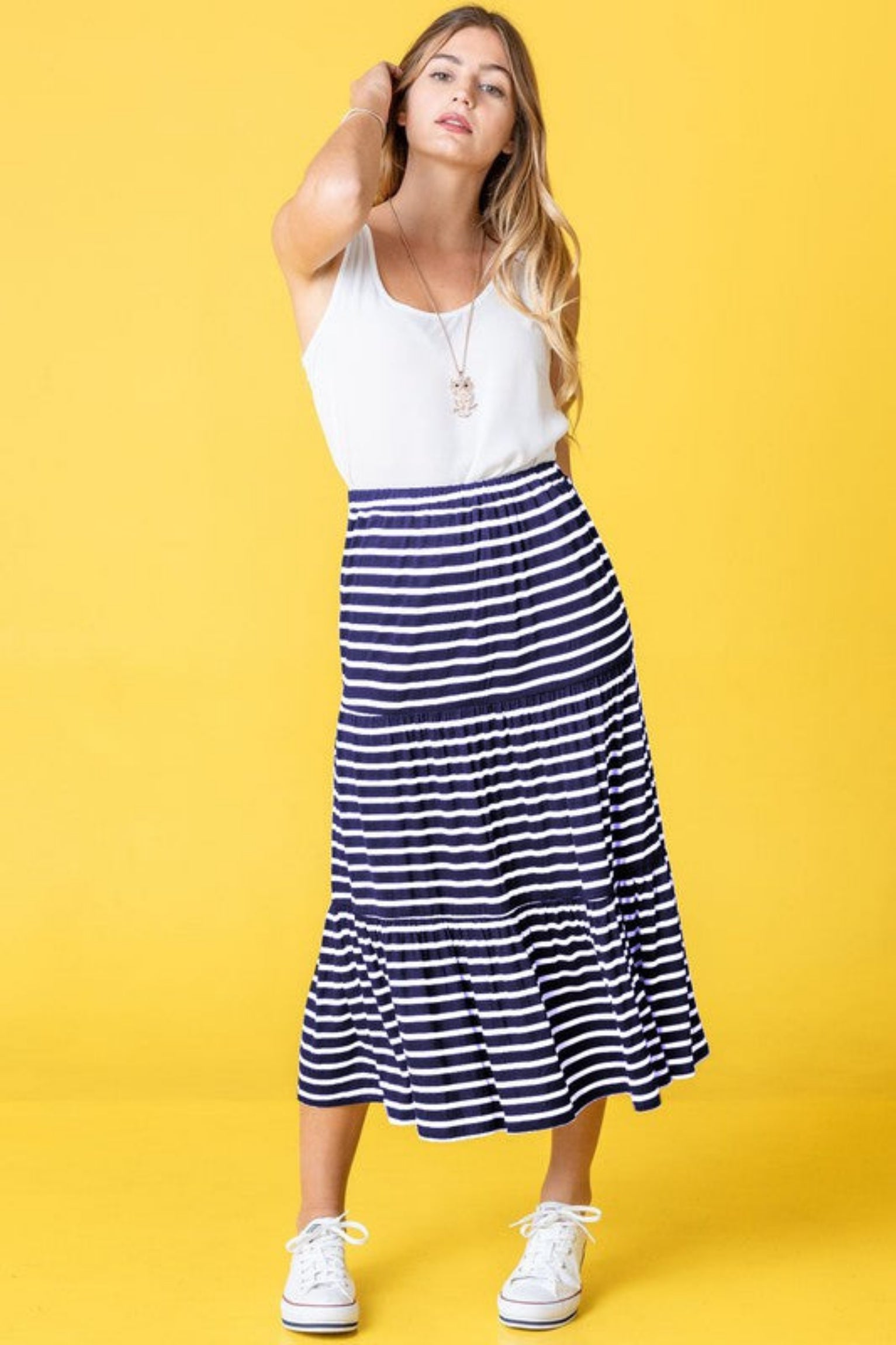 blue stripe skirt